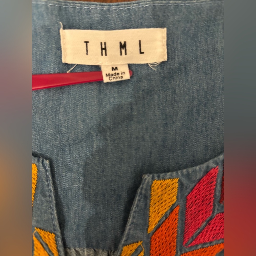 THML Blue Top with Colorful Embroidery - Picture 2 of 9